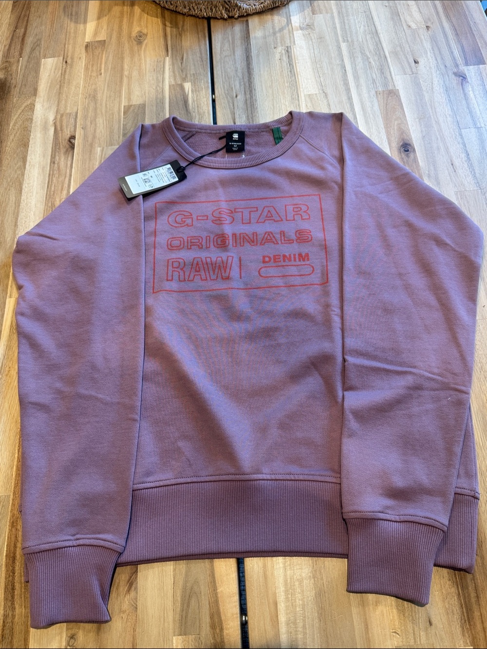 G-STAR Purple Crewneck Sweatshirt with Logo